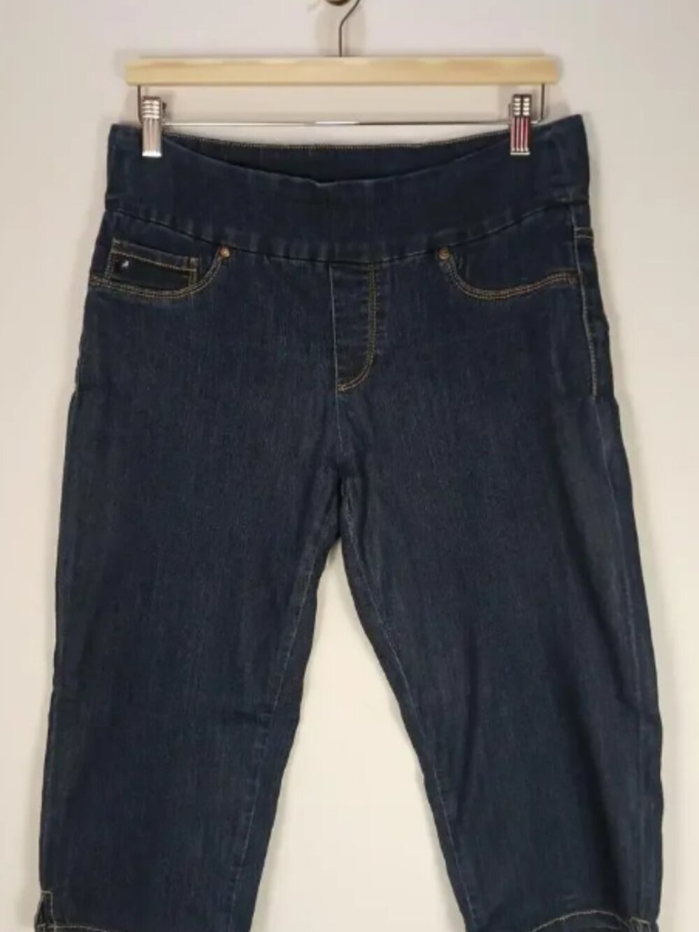Liette Pull On Denim Capri Womens Size 11 Stretch Dark Wash Jeans